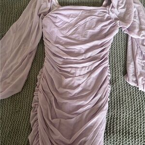 Elegant Lilac Ruched Dress
